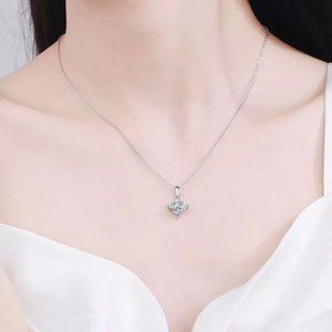 Certified 1ct princess cut pendant necklace